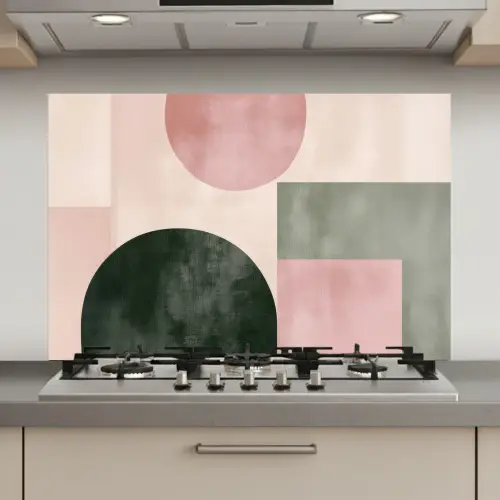 Vormen - Abstract - Cirkel - Zwart keuken achterwand spatscherm klein -3d_website