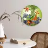 Jungle dieren - Planten - Kinderen - Olifant - Giraf - Leeuw Wandcirkel kunststof plaat 5mm dik klein -sfeer4
