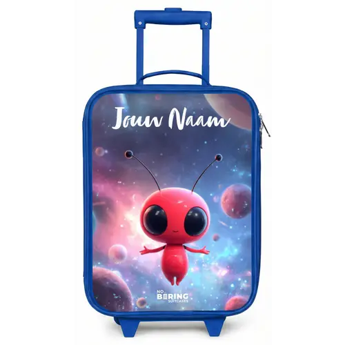 Rood Ruimtewezen in Kosmische Dans Kinderkoffer - Blauw klein -zz3dotto