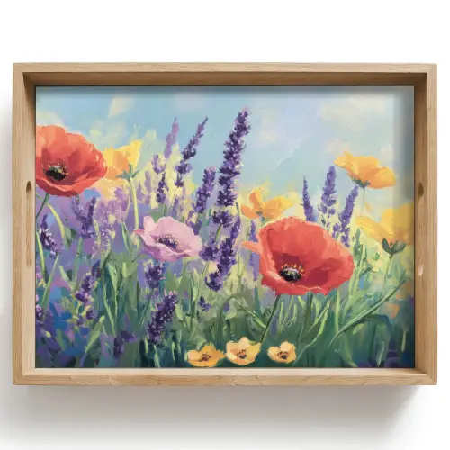 Weide - Bloemen - Kleurrijk Dienblad Rechthoek middel -z3d_shopping