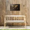 Wereldkaart -  Hout - Mozaïek Tuinposter op houten frame 2 cm dik klein -sfeer4
