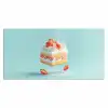 Slagroom - Taart - Blauw - Eten Muismat XXL klein -3d_leeg