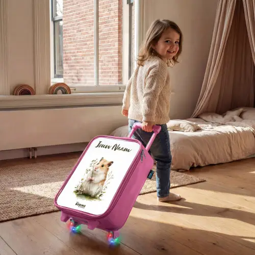 Dier - Natuur - Hamster Kinderkoffer - Roze klein -sfeer1