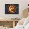 Mozaïek - Glas - Maan - Donkerblauw PET vilt klein -sfeer3