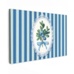 Illustratie - Bessen - Blauw - Strepen Tuinposter op houten frame 2 cm dik klein -3d