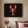 Kreeft - Papier - Origami papier - Rood Textielframe zwart klein -sfeer1