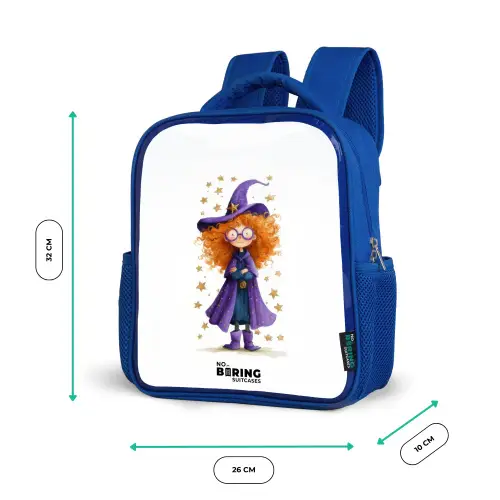 Sterrenmagie met krullen Kinderrugzak - Blauw middel -productfoto_formaten