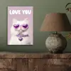 Kat - Love - Paars - Valentijn aluminium wit klein -sfeer2