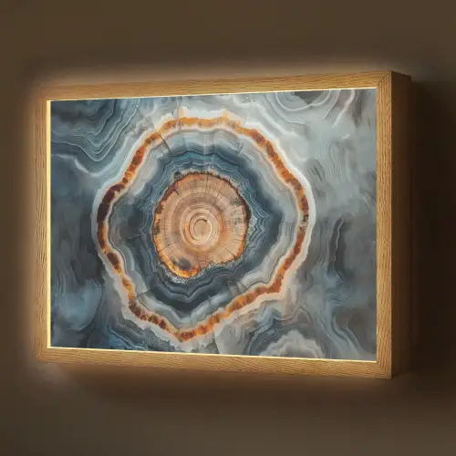 Cirkel - Ringen - Steen - Tinten Light Box met batterij (Wandlamp) middel -z3d_website