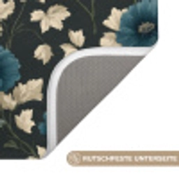 Botanisch - Bloemen - Blauw WCmat klein 1009 -USP_AntislipDE