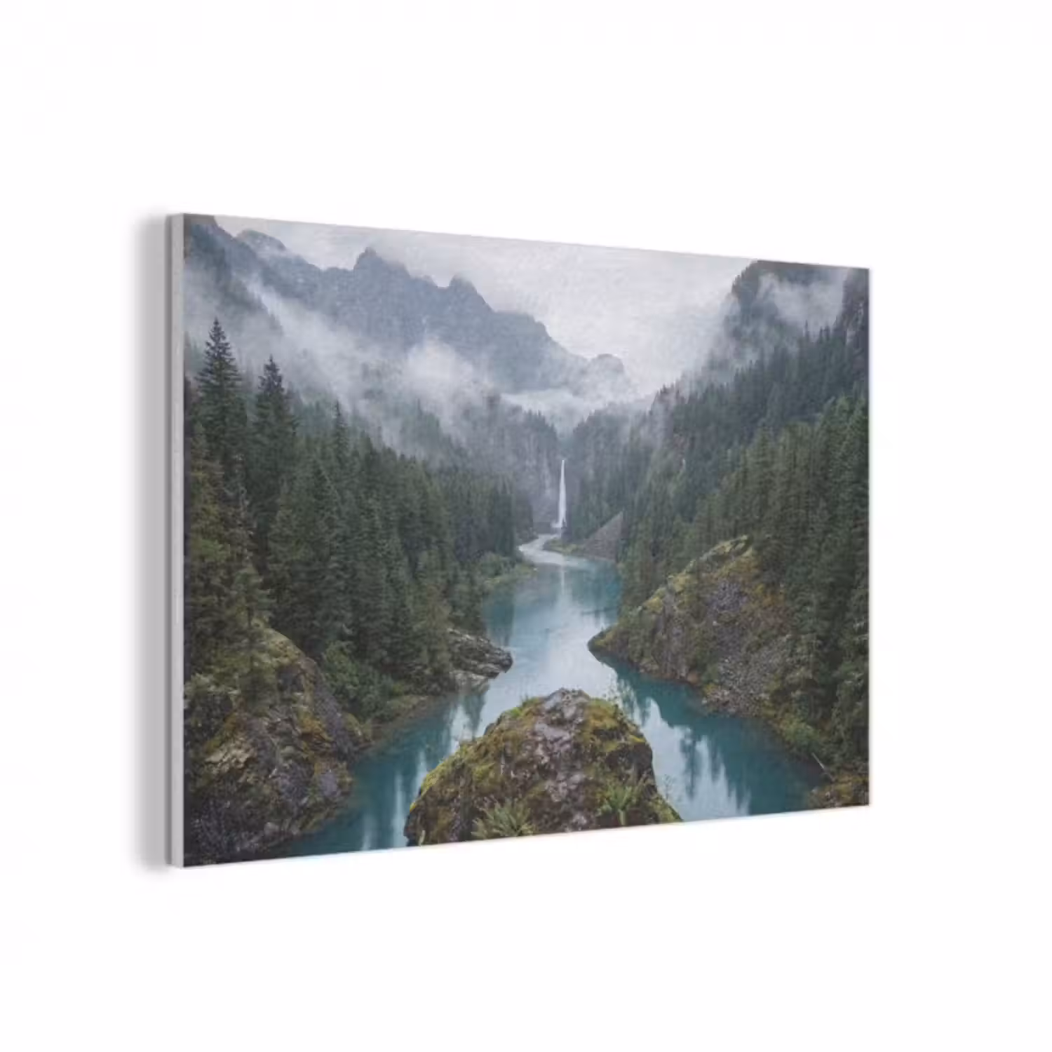 Akustikbild - Wasserfall - Bäume - Berge
