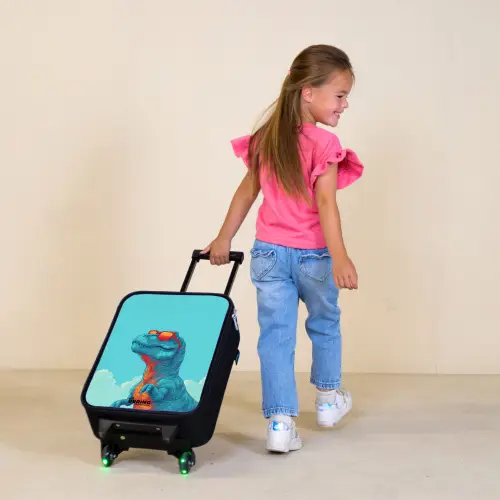 Dino - Zonnebril - Blauw Kinderkoffer - Zwart klein -sfeer1