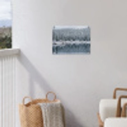 Bos - Reflectie - Meer - Winter - Serene tuinposter los doek klein -sfeer8