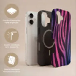 Zebraprint - Roze - Paars - Dierenprint Toughcase MagSafe Apple iPhone 17 klein -USP_Lagen_FR