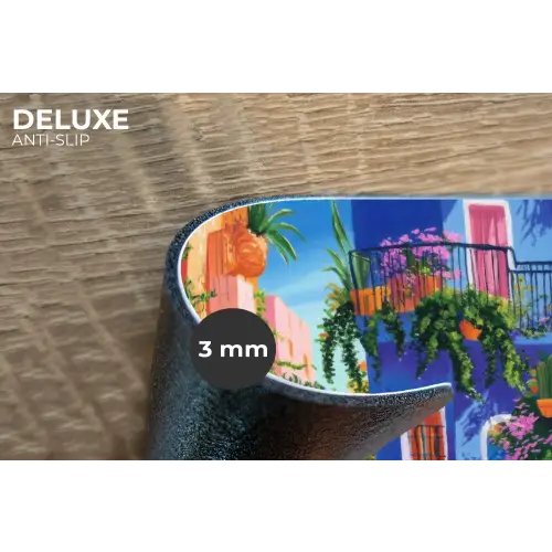 Geel - Blauw - Oranje - Huis Placemat vinyl groot -closeup