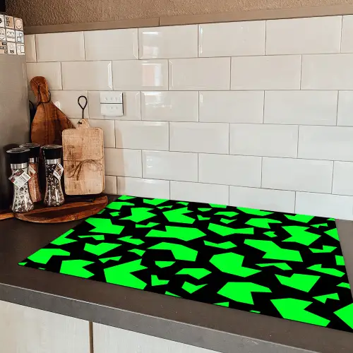 Zwart - Neon - Groen - Patroon Inductie beschermer vinyl 3mm klein 276 -sfeer3