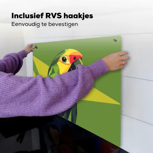 Papegaai - Groen - Snavel - Abstract Inductie beschemer met haakjes middel -ky-ophangen-nl