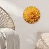 Geel - Chrysant - Zachtheid Wandcirkel kunststof plaat 5mm dik klein -sfeer5