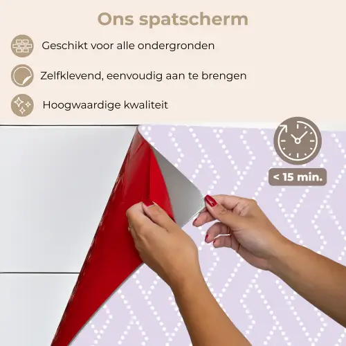 Lila - Stippen - Wit - Patroon keuken achterwand spatscherm klein 900 -spatscherm_NL