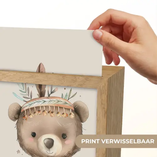 Beer - Boho - Indianentooi - Dieren Light Box met kabel (Kinderlampje) klein -USP_websiteprintNL