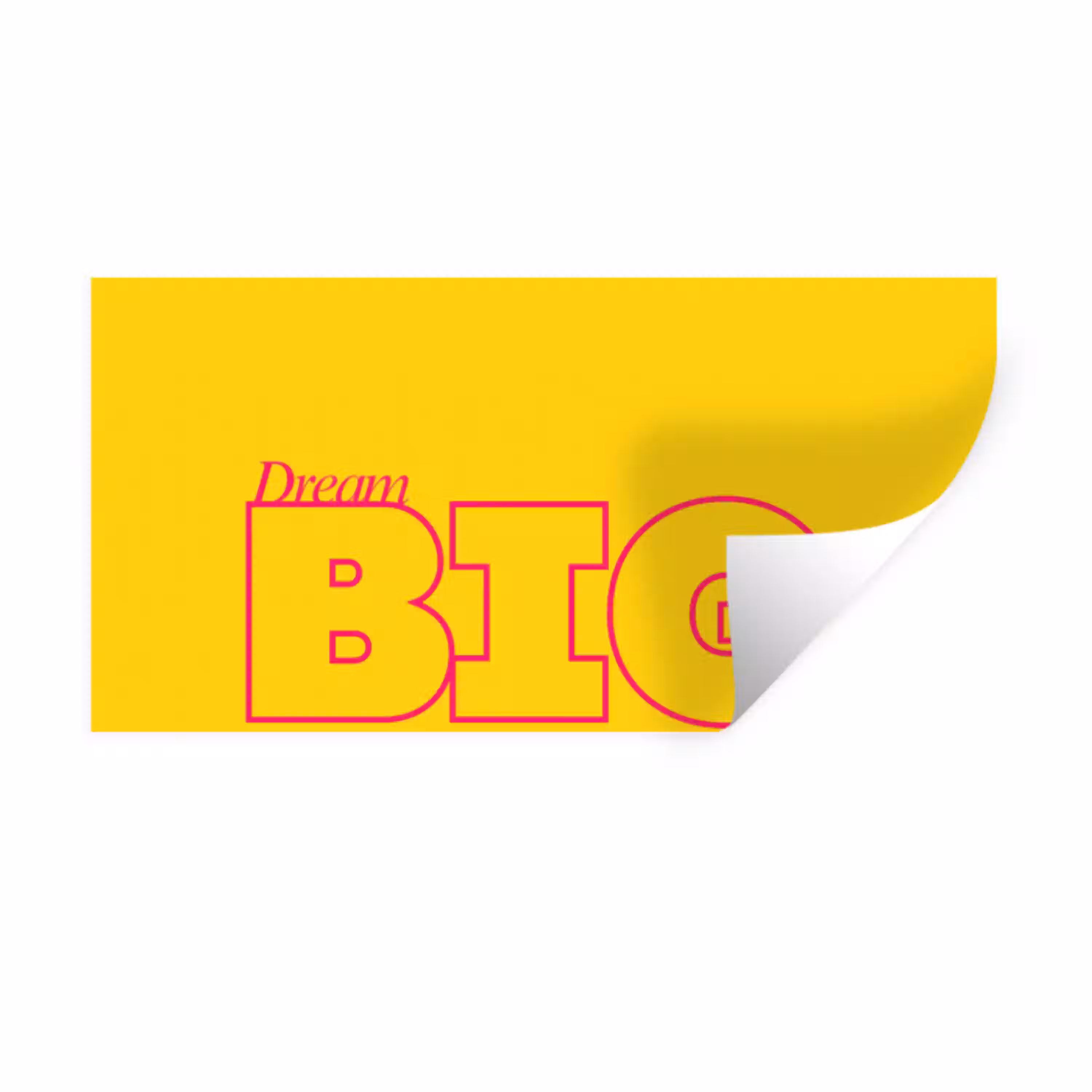 Dream big - Geel - Grafisch Muursticker klein -3d