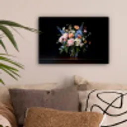 Pastel - Bloemen - Glazen - Vaas canvas 2cm klein -sfeer1