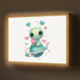 Ruimte - Wezen - Hartjes - Planeet Light Box met batterij (Wandlamp) middel -z3d_website