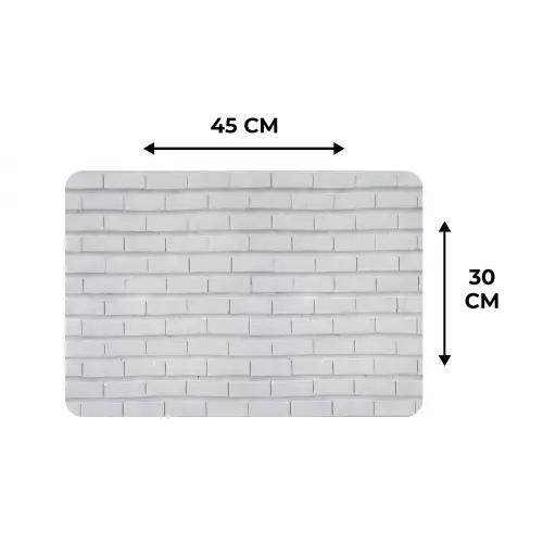 Bakstenen - Geverfd - Wit - Minimalistisch Placemat vinyl groot 368 -specs