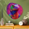 Kameleon - Dieren - Neon - Kleur Wandcirkel Organisch Plexiglas middel -sfeer2