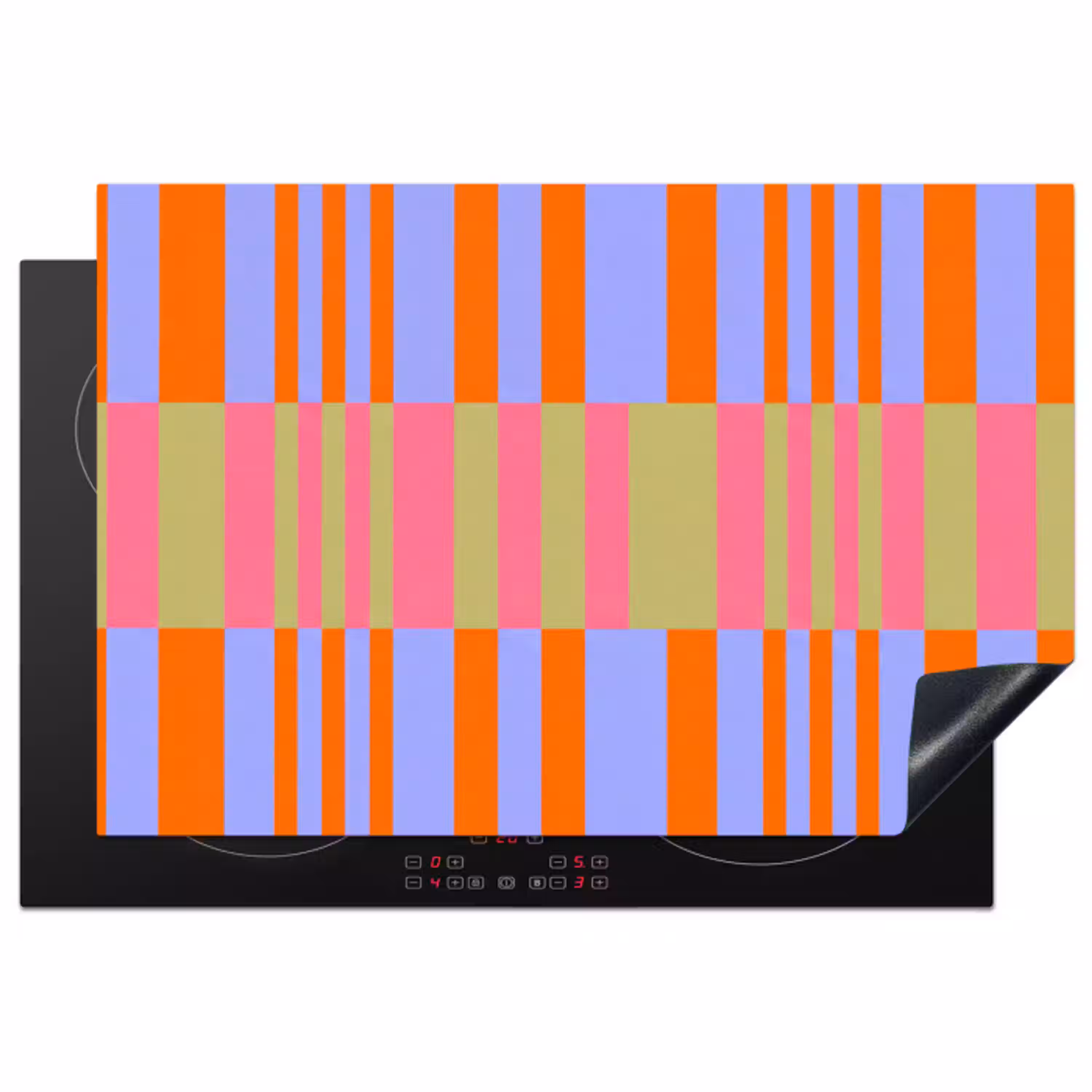 Abstract - Patroon - Geometrisch - Kleurrijk - Modern Inductie beschermer vinyl 3mm klein -3d