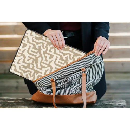 Modern - Abstract - Beige laptophoes neopreen klein 279 -tas