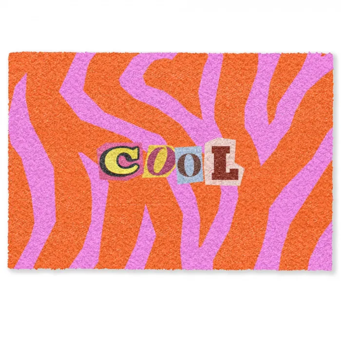Zebraprint - Grafisch - COOL - Oranje Deurmat klein -zkaufland3d