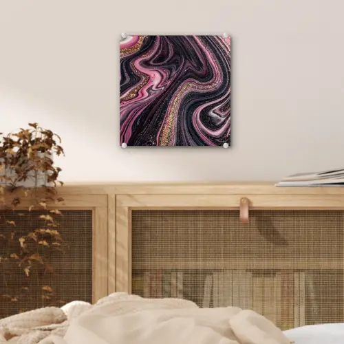 Marmerlook - Roze - Paars - Goud - Luxe - Marmer plexiglas 5mm klein -sfeer4