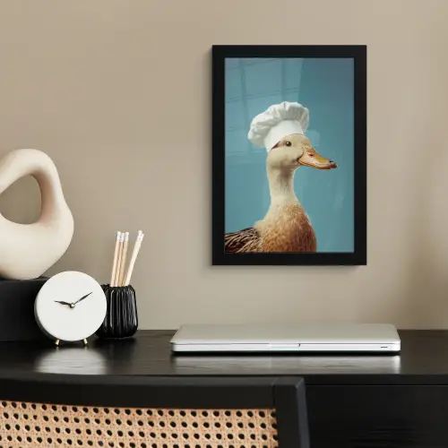 Eend - Koksmuts - Cute - Vogel fotolijst zwart zonder passe partout klein -sfeer1