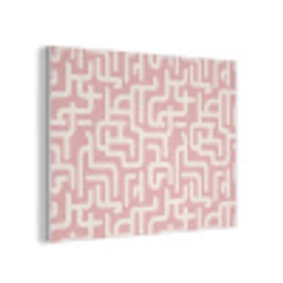Doolhofpatroon - Roze - Wit - Abstract PET vilt klein 837 -3d