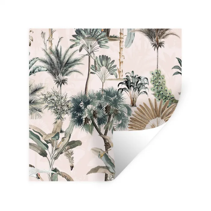 Inductie afdekplaat - Vintage - Jungle - Dieren - Natuur - Inductie beschermer Muursticker klein -3d