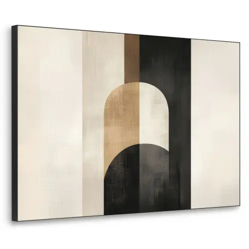 Geometrische - Vormen - Wit Textielframe zwart klein -3d