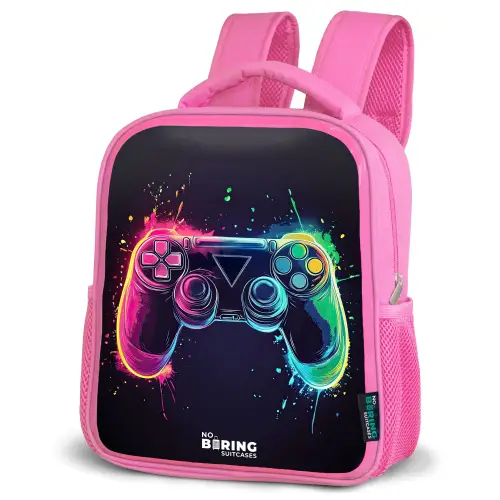 Game - Controller - Kleurrijk Kinderrugzak - Roze middel -schuin