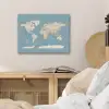 Wereldkaart - Oceaan - Realistisch - Blauw PET vilt klein -sfeer3