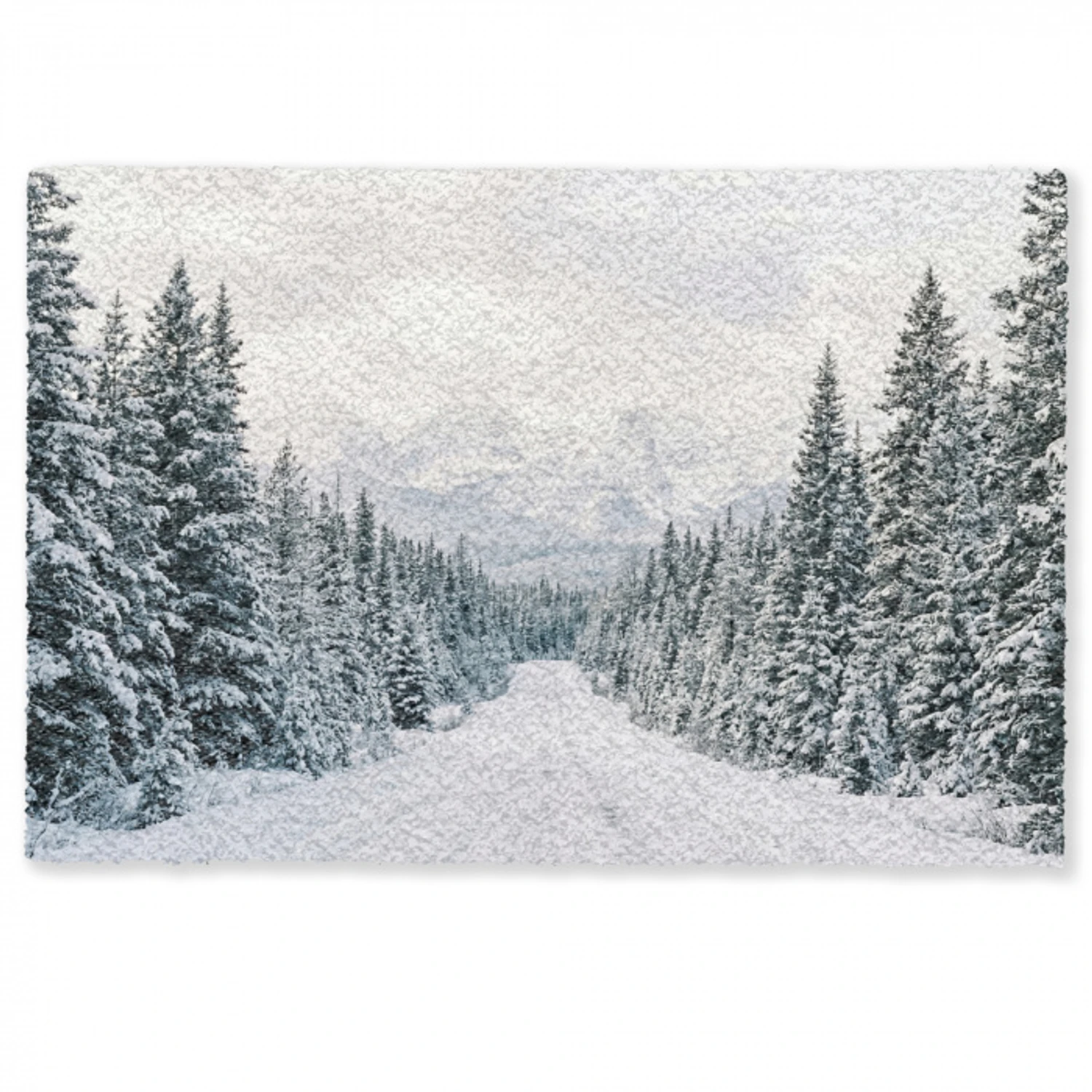 Weg - Sneeuw - Naaldbos - Winter - Avontuurlijk Deurmat klein -zkaufland3d