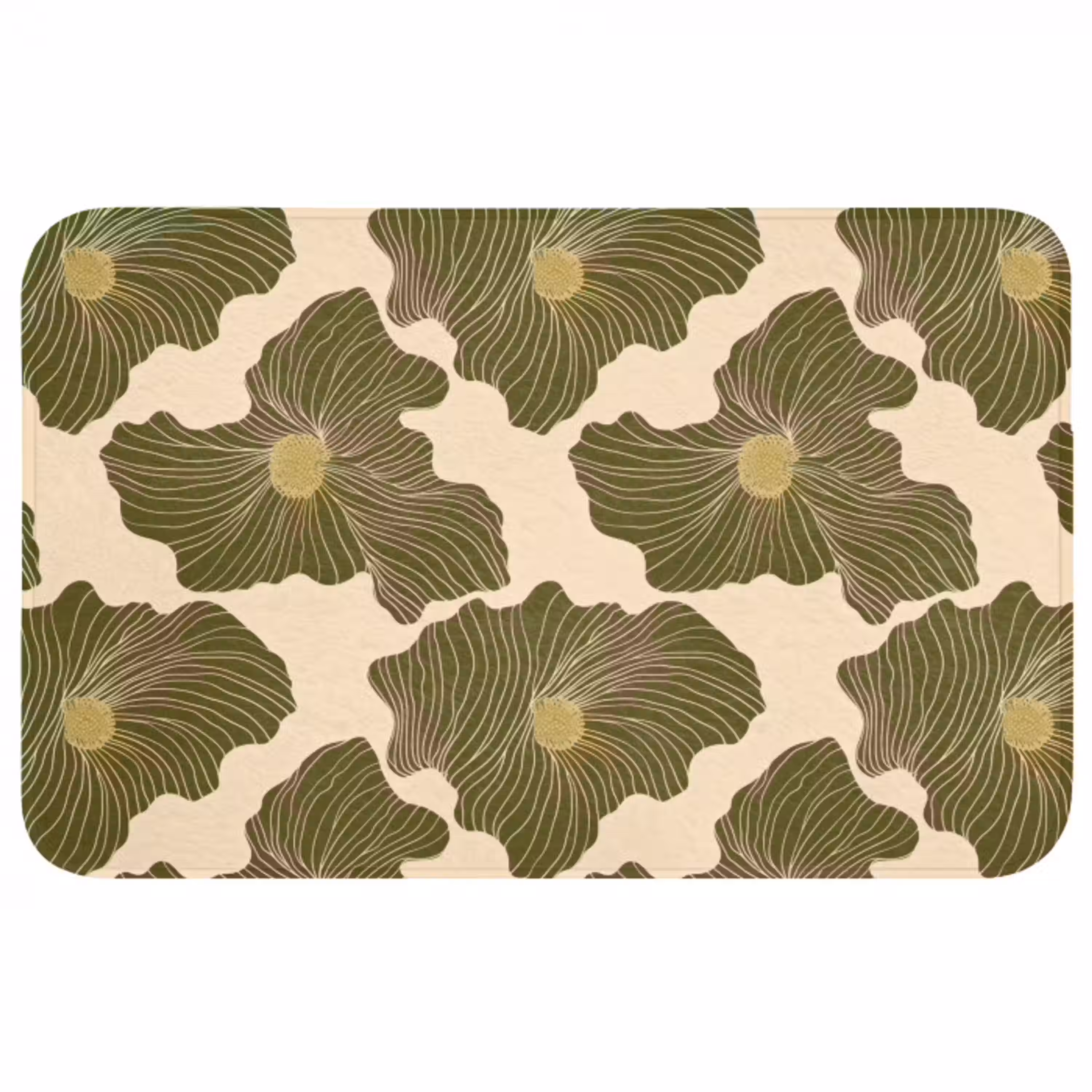 Modern - Abstract - Groen Badmat middel 997 -3d