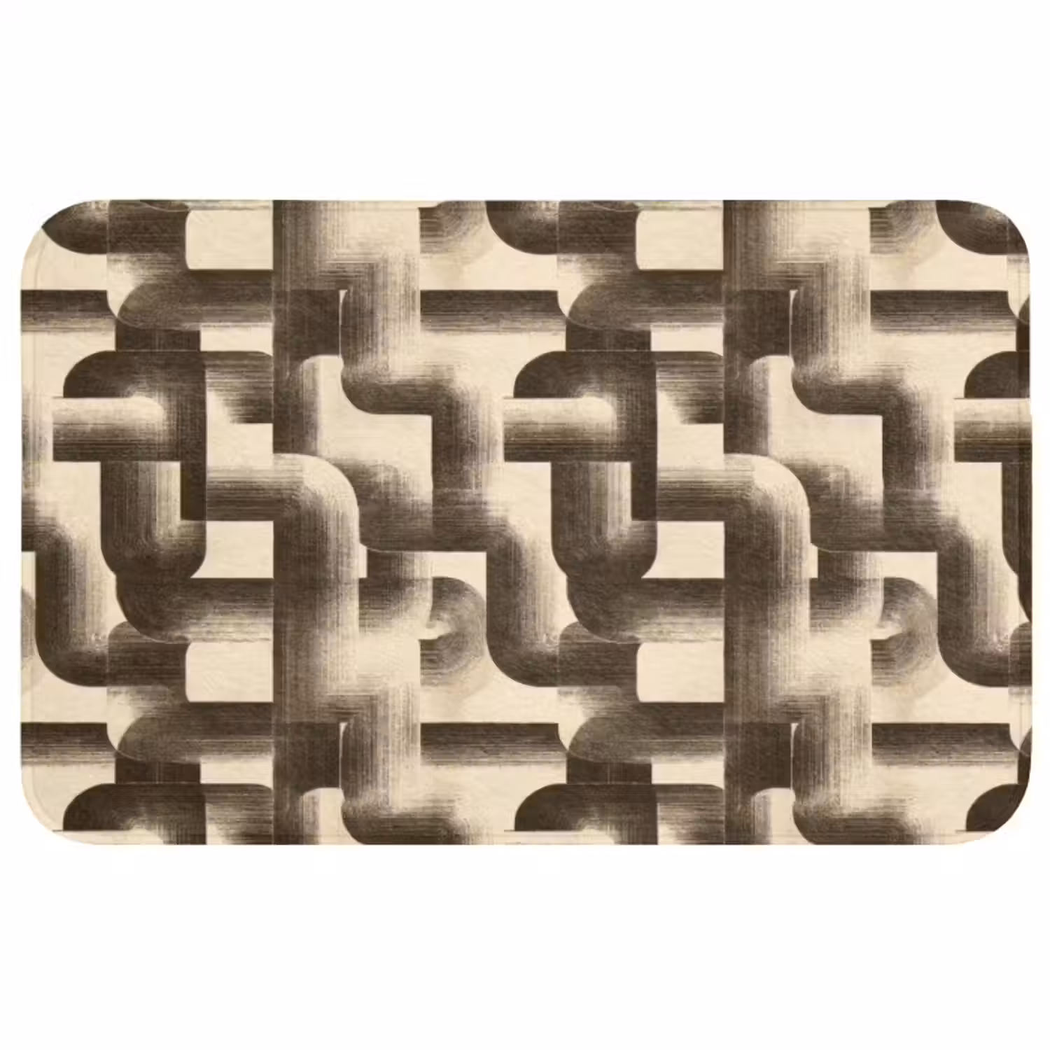 Badmat - Abstract - Retro - Zwart