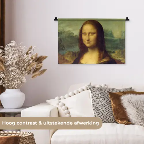 Mona Lisa - Leonardo da Vinci Wandkleed katoen klein -sfeer1