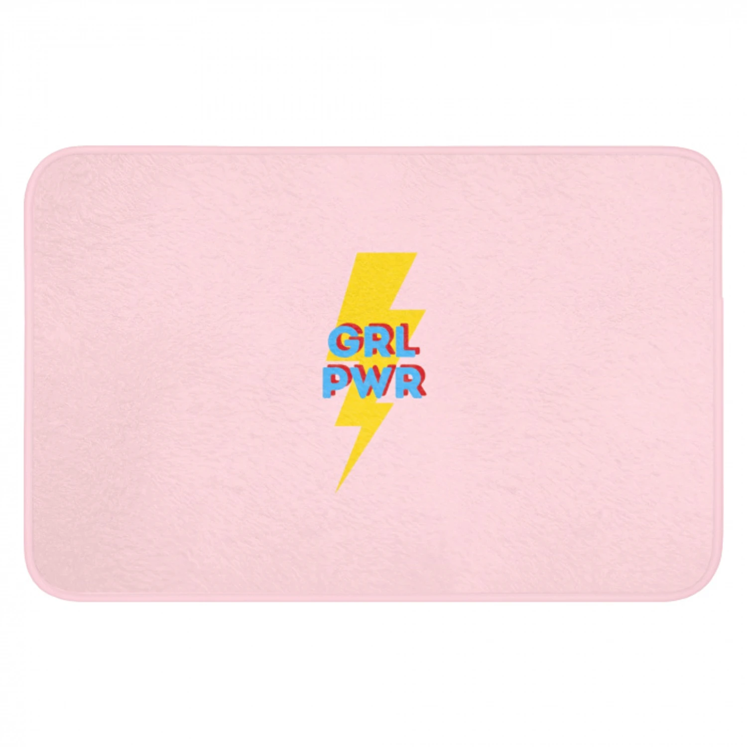 Grl pwr - Bliksem - Roze Badmat klein -3d