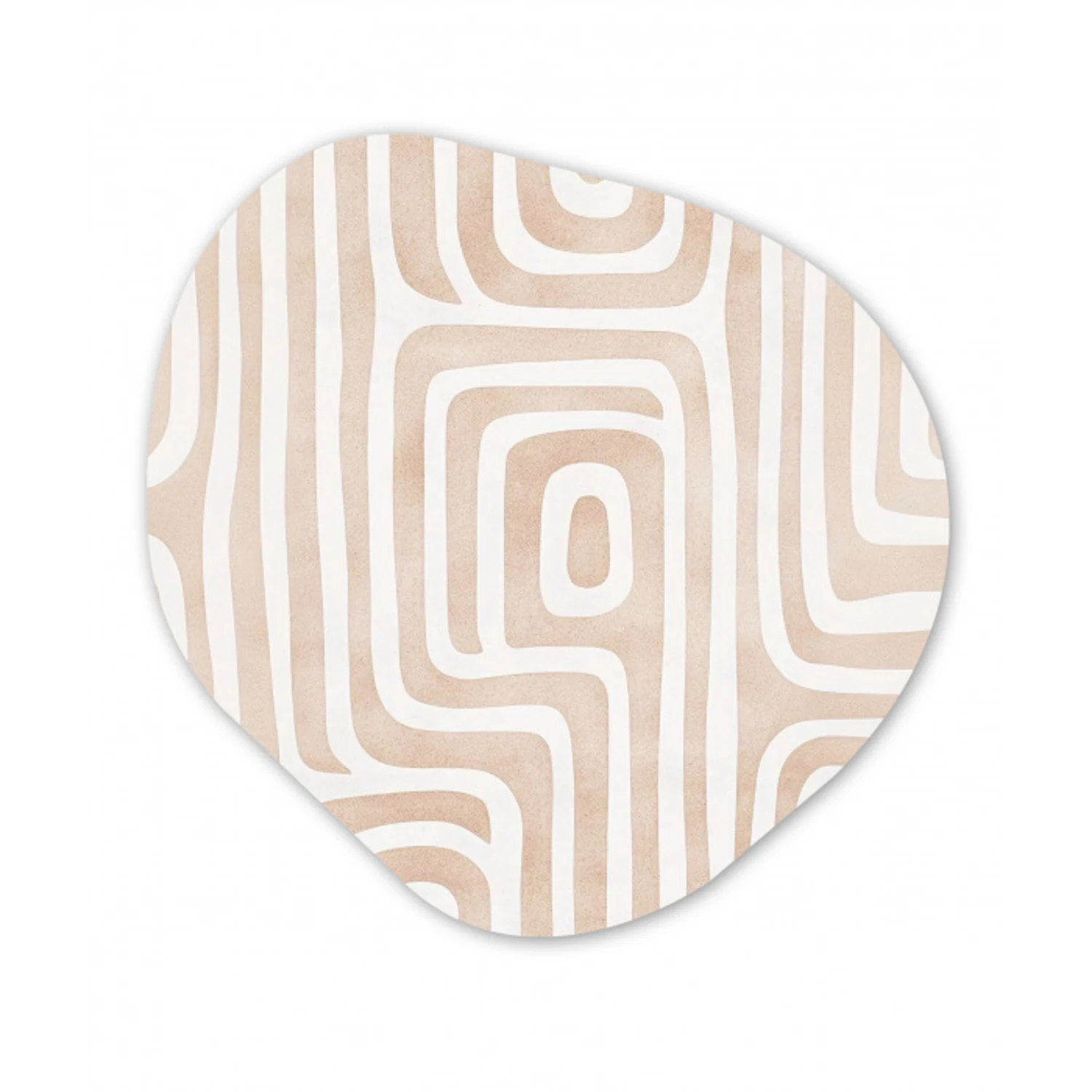 Decoratief - Labyrint - Beige Wandcirkel Organisch Forex 3mm klein -3d