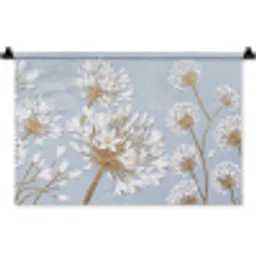 Illustratie - Bloemen - Blauw Wandkleed katoen klein -zz3d