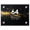 Gouden verfspatten - Modern Naambord Rechthoek middel -3d
