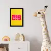 Dream big - Geel - Roze fotolijst zwart zonder passe partout klein -usfeer4_kinderkamer