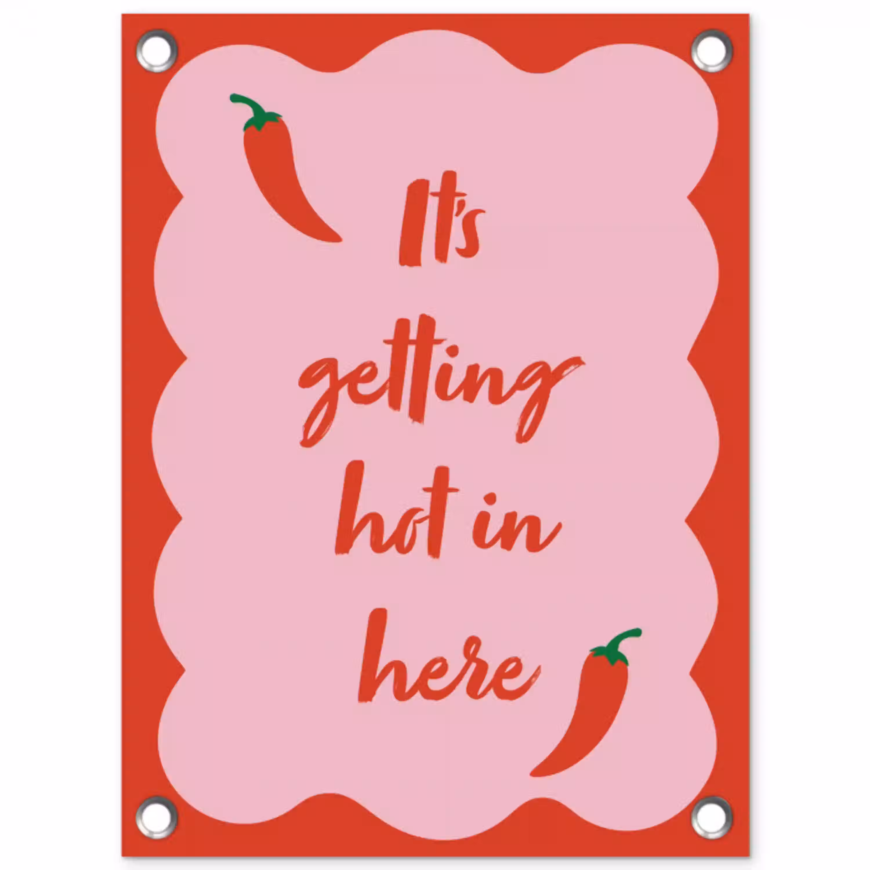 Chilipeper - Red - Hot - Quotes tuinposter los doek klein -3d