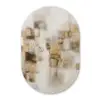Abstracte vierkanten - Aardetonen - Mistig Wandcirkel Ovaal Forex klein -3d